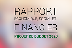 Rapport économique, social et financier du projet de budget 2020.
